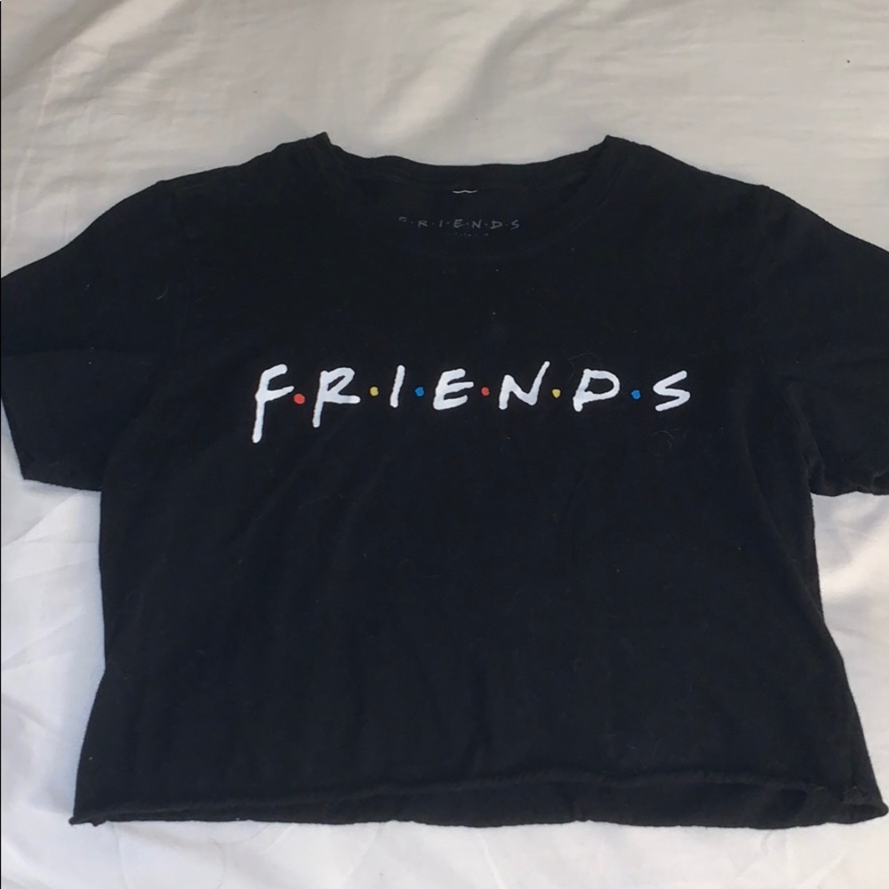Black “Friends” crop top